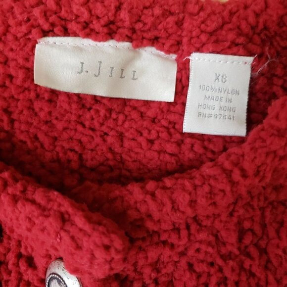 Vintage J. Jill Red Cardigan sz xs - Picture 2 of 3